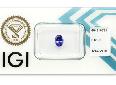tanzanit 0.83ct deep violet - blue s IGI certifikátem