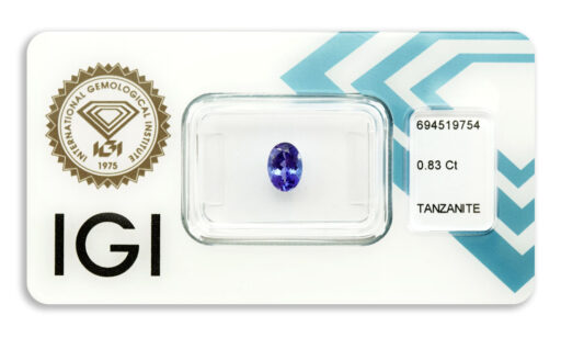 tanzanit 0.83ct deep violet - blue s IGI certifikátem