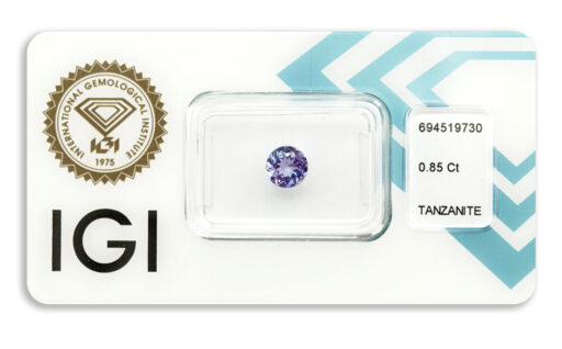 tanzanit 0.85ct deep bluish violet s IGI certifikátem