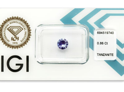 tanzanit 0.86ct bluish violet s IGI certifikátem