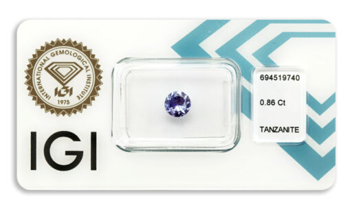 tanzanit 0.86ct bluish violet s IGI certifikátem
