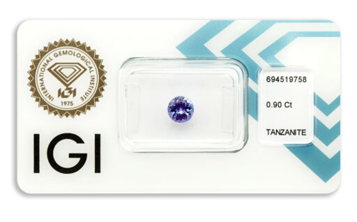 tanzanit 0.90ct deep bluish violet s IGI certifikátem