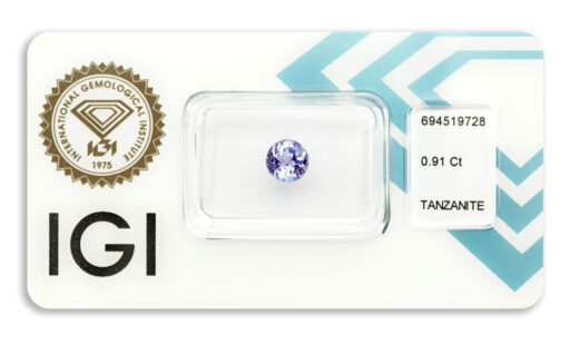 tanzanit 0.91ct deep bluish violet s IGI certifikátem