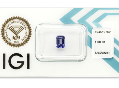 tanzanit 1.00ct violetish blue s IGI certifikátem