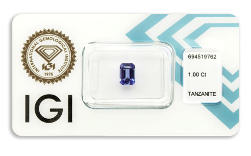 tanzanit 1.00ct violetish blue s IGI certifikátem