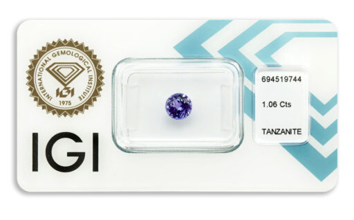 tanzanit 1.06ct deep bluish violet s IGI certifikátem