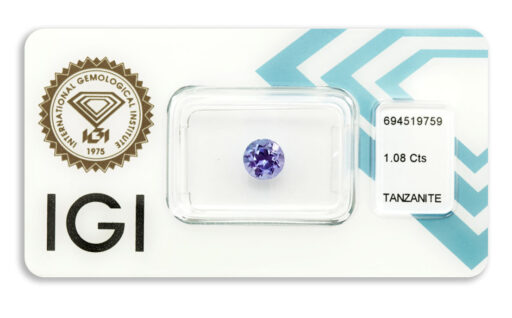 tanzanit 1.08ct violetish blue s IGI certifikátem