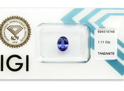 tanzanit 1.11ct deep violetish blue s IGI certifikátem