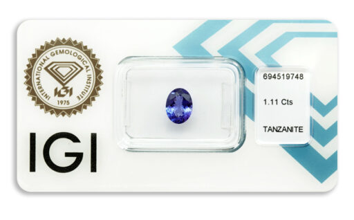 tanzanit 1.11ct deep violetish blue s IGI certifikátem