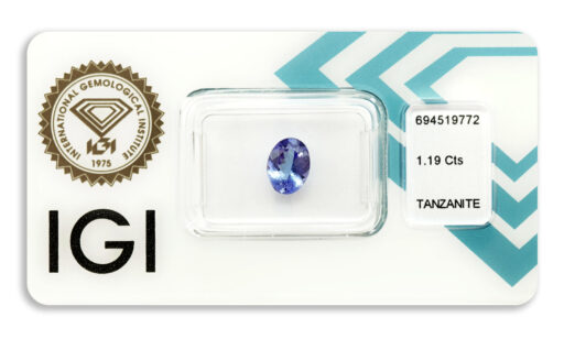 tanzanit 1.19ct deep violet - blue s IGI certifikátem