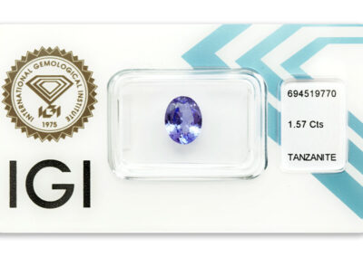 tanzanit 1.57ct deep violetish blue s IGI certifikátem