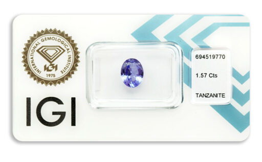 tanzanit 1.57ct deep violetish blue s IGI certifikátem
