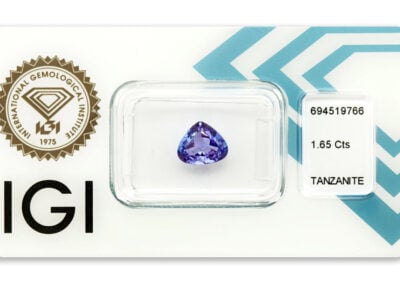 tanzanit 1.65ct deep violet - blue s IGI certifikátem