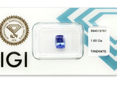 tanzanit 1.65ct deep violetish blue s IGI certifikátem
