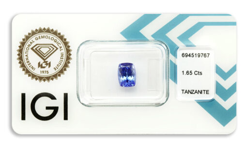 tanzanit 1.65ct deep violetish blue s IGI certifikátem