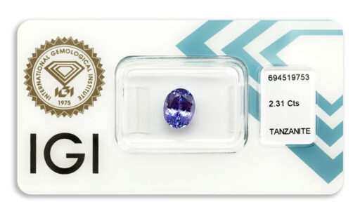tanzanit 2.31ct deep violet - blue s IGI certifikátem