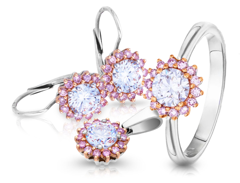Náhledový obrázek - Set šperků s růžovými diamanty z dolu Argyle