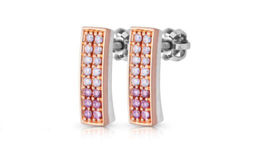 zlaté náušnice s růžovými diamanty Argyle 0.13ct