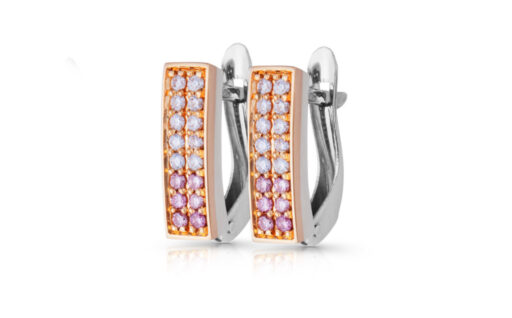 zlaté náušnice s růžovými diamanty Argyle 0.13ct