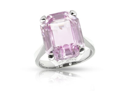 zlatý prsten s kunzitem 10.17ct pink s IGI certifikátem