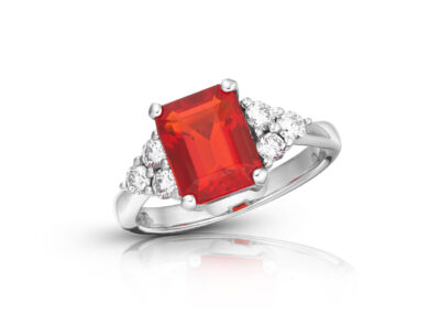 zlatý prsten s ohnivým opálem 1.62ct orange s IGI certifikátem