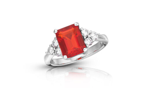 zlatý prsten s ohnivým opálem 1.62ct orange s IGI certifikátem
