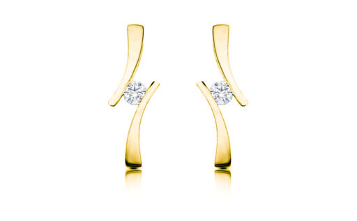 Diamantové náušnice model VVDiamonds 18 - 18k žluté zlato