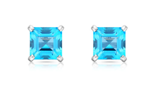 zlaté náušnice s modrými topazy 6.64ct s IGI certifikáty