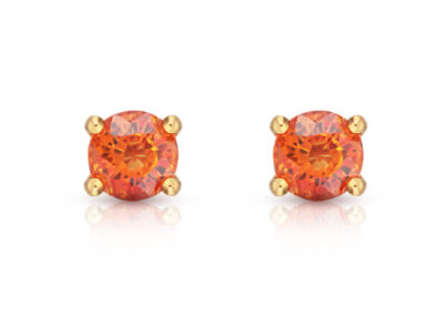 zlaté náušnice s oranžovými safíry 1.11ct s IGI certifikáty