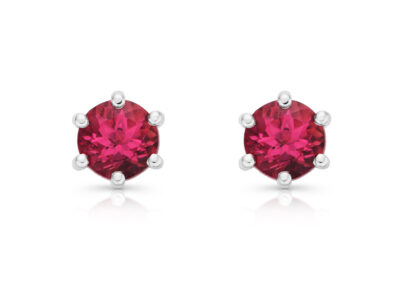 zlaté náušnice s rubelity 1.00ct s IGI certifikáty