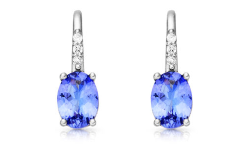 zlaté náušnice s tanzanity 1.49ct s IGI certifikáty