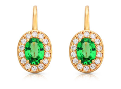 zlaté náušnice s tsavority 1.46ct s IGI certifikáty