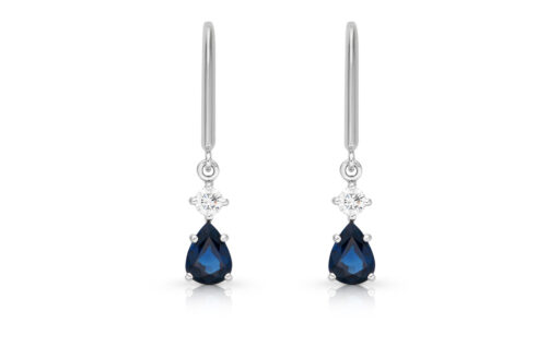 zlaté náušnice se safíry 1.48ct s IGI certifikáty