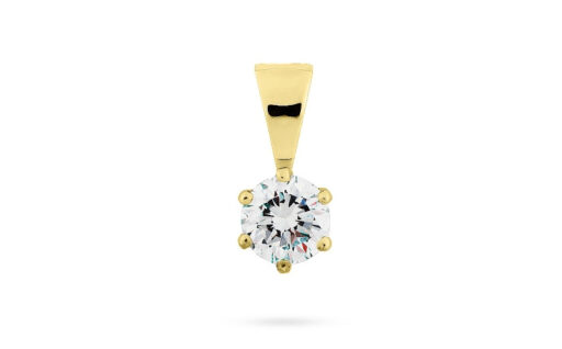 zlatý přívěsek s diamantem 0.33ct J/VVS2 s GIA certifikátem