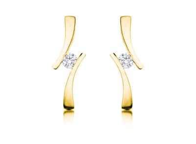 Diamantové náušnice model VVDiamonds 18 - 14k žlutého zlato