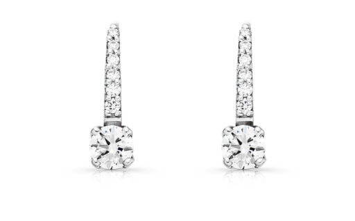 zlaté diamantové náušnice 0.82ct G/IF s GIA certifikáty