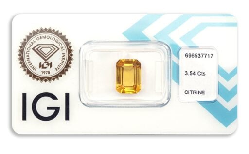 citrín 3.54ct deep brownish yellow s IGI certifikátem
