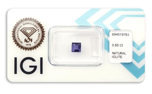 iolit 0.65ct violet s IGI certifikátem