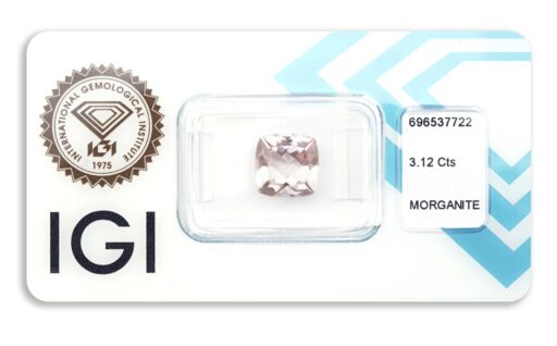 morganit 3.12ct yellowish pink s IGI certifikátem