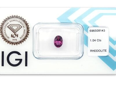 rhodolit 1.04ct deep purplish pink s IGI certifikátem