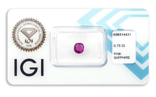 safír 0.75ct deep purple - pink (tepelně neupraven) s IGI certifikátem