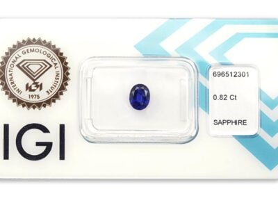 safír 0.82ct deep blue (tepelně neupraven) s IGI certifikátem