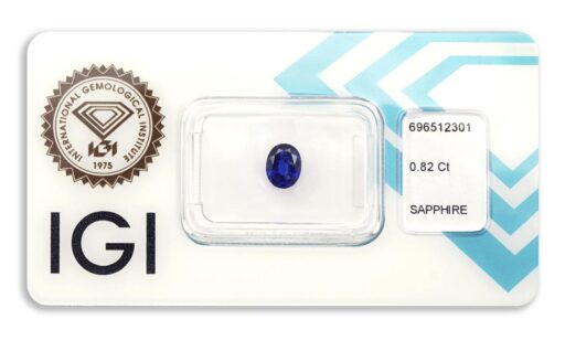 safír 0.82ct deep blue (tepelně neupraven) s IGI certifikátem