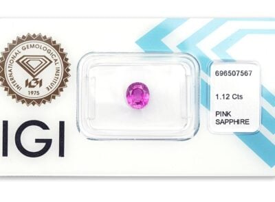 safír 1.12ct deep purplish pink (tepelně neupraven) s IGI certifikátem