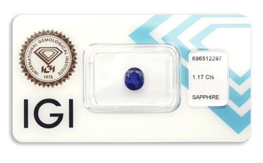 safír 1.17ct deep blue (tepelně neupraven) s IGI certifikátem