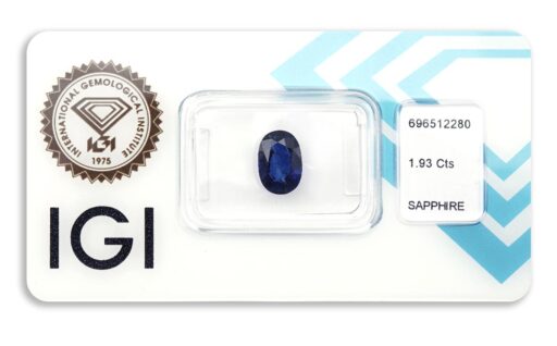 safír 1.93ct deep blue (tepelně neupraven) s IGI certifikátem