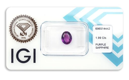 safír 1.99ct deep pink - purple (tepelně neupraven) s IGI certifikátem