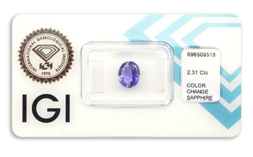 safír 2.31ct purplish blue/purple (tepelně neupraven) s IGI certifikátem