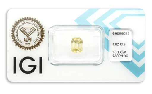 safír 3.02ct yellow (tepelně neupraven) s IGI certifikátem