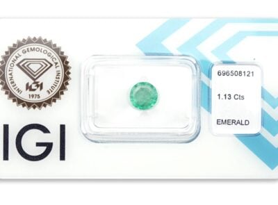 smaragd 1.13ct bluish green s IGI certifikátem